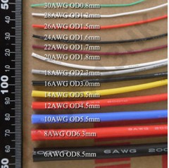 1-20 Meters Flexible Silicone Wire Cable 8/10/12/14/16/18/20/22/24/26/28/30 AWG