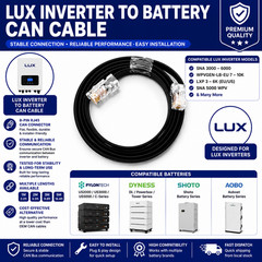 LUX INVERTER TO BATTERY CAN CABLE FOR PYLONTECH / DYNESS / SHOTO / AOBO BATTERY