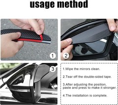 2Pcs Universal Side Mirror Rain Visors for Cars, Trucks & Color: Carbon fiber