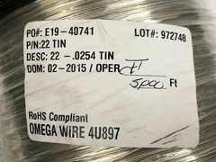 OMEGA RoHS Compliant Wire 4U897 5000 Ft 22 TIN