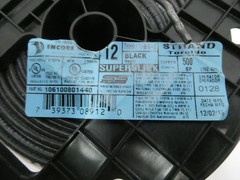 Encore Wire 106100801440 Black Wire 500ft 12awg