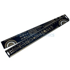 25cm Multifunctional PCB Ruler Measuring Tool Resistor Capacitor Chip IC Black