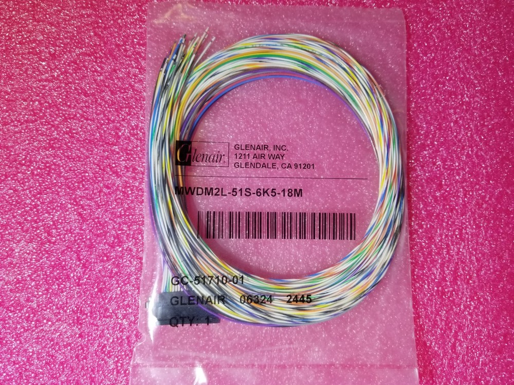 1 pc Glenair MWDM2L-51S-6K5-18M Connector Assembly Pigtails NEW
