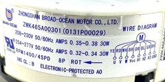 Broad Ocean ZWK465A00301 OEM Fan Motor (New In Box)