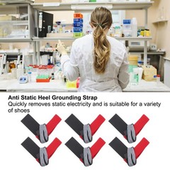 12pcs ESD Anti Static Foot Heel Straps Adjustable Black Red