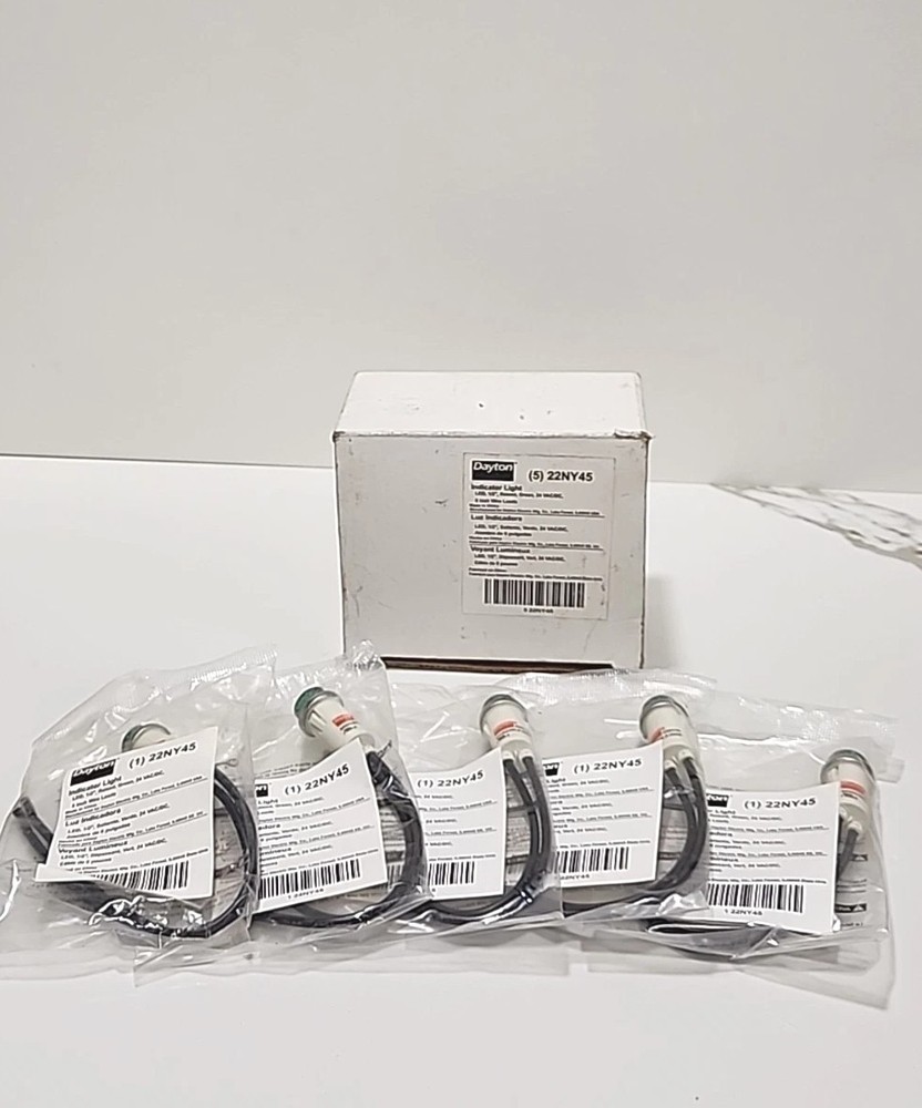 BRAND NEW!! (LOT OF 5) GRAINGER 22NY45 / 22NY45 INDICATOR LIGHT