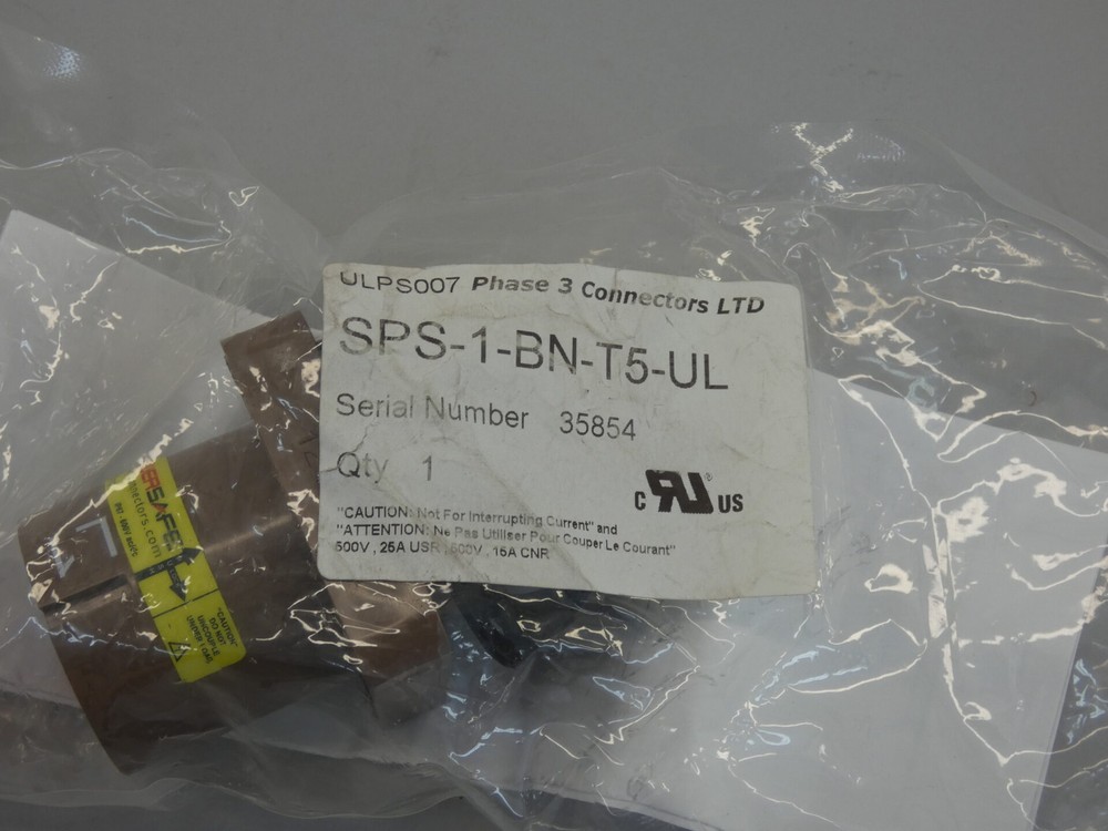 Phase 3 Connectors SPS-1-BN-T5-UL Powersafe Connector 455A 600VAC – NEW Surplus!