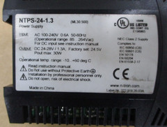 N-Tron NTPS-24-1.3 Power Supply 100-240 VAC 24-28 VDC -10 to 60 Deg C A8101SO