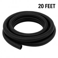 DC Sound 4-Pack 1/4″, 3/8″, 1/2″, 3/4″ x 20 Feet Each Split Wire Loom Convoluted
