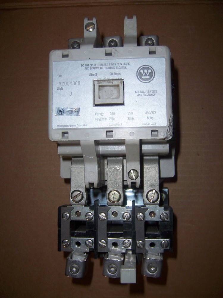 Westinghouse A200M3CB Size 3 Motor Starter 90 Amp 575v Volt 50HP 120v V Coil #5