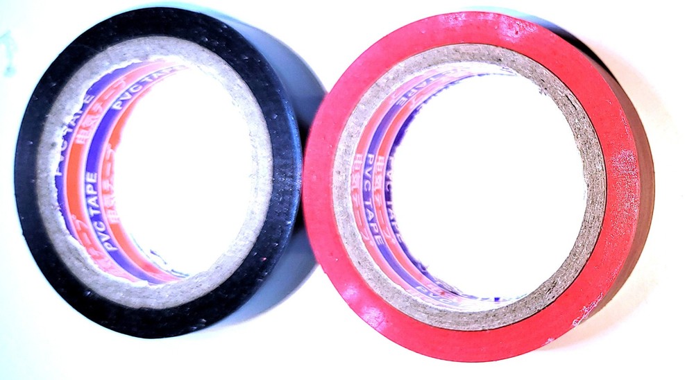 Electrical Tape, Flame Retardant, 16mm wide x 6M, 1 each Red, Black