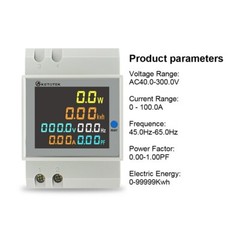 Electric Din Rail 40-300V 45-65HZ Digital LCD KW Energy Consumption Meter