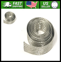 Tinned Copper Flat Braid Ground Strap 1in x 20ft