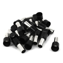 20 Pcs Wire Copper Crimp Insulated Ferrule Pin End Terminal Black E16-12 6AWG