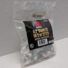 35016 – 1/2″ Plastic Stacking Staples for (2) 14/2 & 12/2 – Pack of 50