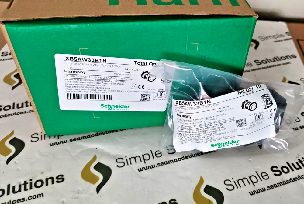 10PCS LOT-Schneider XB5AW33B1N Illuminated pushbutton, plastic, flush, green-NEW