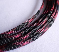Black Pink Mixed Weave Sleeve PET Expandable Braided Tube