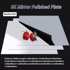 1/1.5/2/3mm Thick 8K Mirror Polished Stainless Steel Plate Smooth Metal Sheet