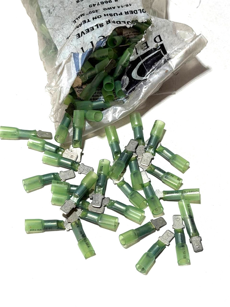 100 Pcs Del City 966745 Solder Male Push-On Terminals 16-14 GA