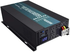 Pure Sine Wave Inverter 4000W 12V DC to 120VAC Solar Generator Battery Backup RV