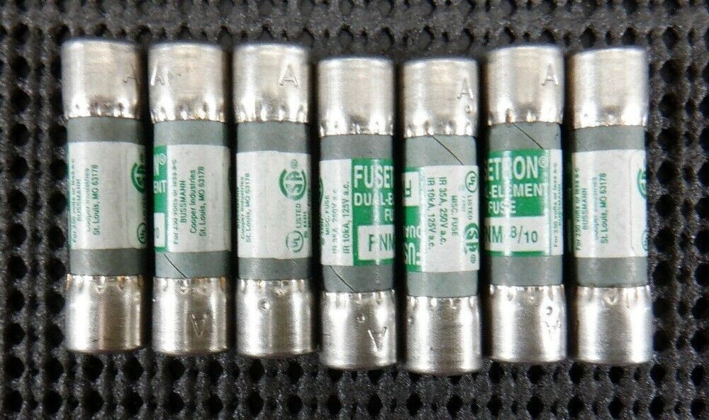 Cooper Bussmann FNM-8/10 Time Delay Fuse 8/10 Amp 250V – Lot of 7