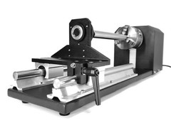Laser Engraving Fixture with 360-Degree Rotating Spindle Chuck TailstockPlatform