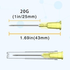 20 Gauge Luer Lock Needle – 1 Inch, 100 Pack – Durable Industrial Dispensing