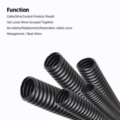 Split Wire Loom Conduit Tube For Automotive/Home Wire Protector Harness Wrap Lot