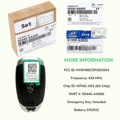 ✅GENUINE FOB Smart Keyless Remote & Key for 2021 2022 Hyundai Elantra 95440AA000