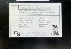 SOLA Power Supply PSU CVDC 28-2127-1 Input 8A 120VAC 60Hz Output 24VDC 25A