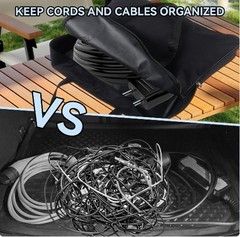 Jumper Cable Bag, 20×18×3.9 Inch Heavy Duty Water Resistant Cable Organizer Ba