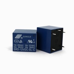 100Pcs DC12V SRD-12VDC-SL-C Blue 5Pin PCB Mount 10A SPDT Mini Power Relay