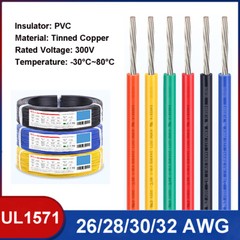 UL1571 Flexible Stranded Wire Cable 26/28/30/32AWG PVC Insulated Electronic Wire