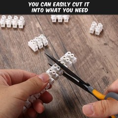 White Terminal Blocks 12 Position Terminal Strip Dual Row Screw Terminals