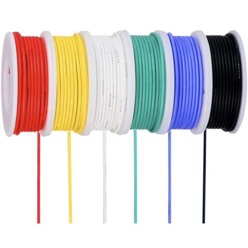 TUOFENG 26 AWG Stranded Wire Kit-Flexible Silicone Wire 6 different colored 33Ft