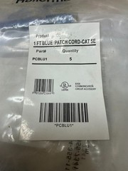 *FREE SHIPPING* Hellermann Tytion PCBLU1 Blue Patch Cord 1ft Cat 5E (5pcs.) -NEW