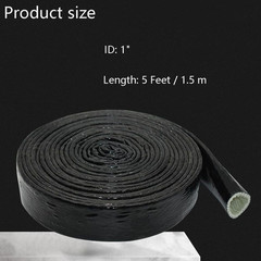 5 Feet Length Heat Shielded Fire Thermo Armor Fire Sleeve 1″Id,Silicone Coated F