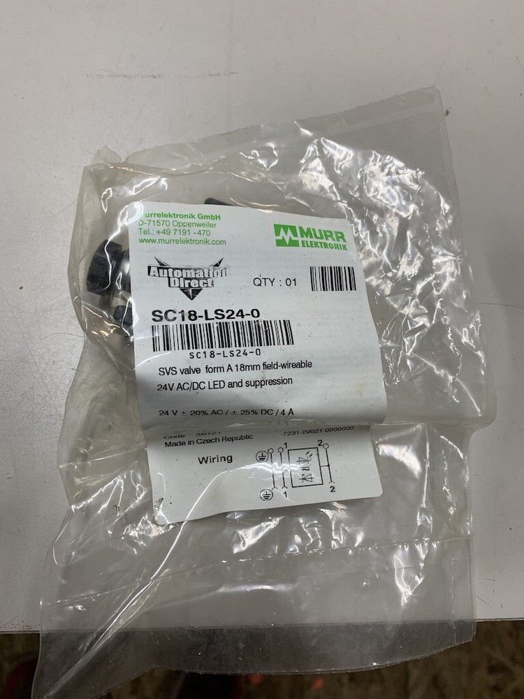 MURR ELEKTRONIK SC18-LS24-0 SOLENOID VALVE CONNECTOR CABLE W394
