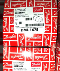 2PCS LOT-Danfoss 023Z5069 Hermetic filter drier,DML,16cu.in- NEW