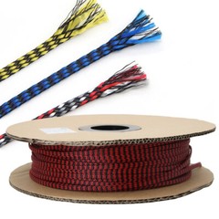 Braided Soft PP Cotton Yarn + PET Expandable Sleeving Cable Wire Sheath 4mm-12mm