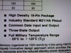 MD2148H-3/B INTEL HIGH SPEED 1024 X 4-BIT 4096-BIT SRAM MILITARY TEMP 18PIN CDIP