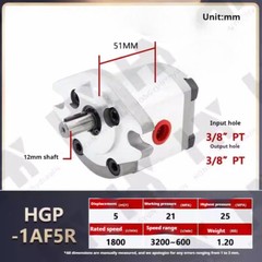 Miniature High Pressure Hydraulic Gear Pump High Pressure Oil Pump Assembly