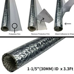 1-1/5″ Self Closed Aluminized Sleeve Heat Shield Protection for Wire Cable Hose