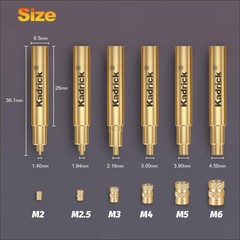 Heat Set Insert Tool,Tips for Threaded inserts M2 M2.5 M3 M2-M6 6 Tips, Brass