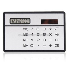 8 Digits Ultra Thin Mini Slim Credit Card Solar Power Pocket Calculator Travel D