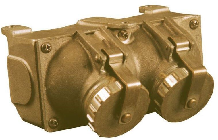 Crouse-Hinds 2634BU-125, 15/20 A, Brass, Watertight Receptacle and Plug, 1pc