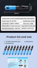 100Pcs Splicer Fiber Optic Connector For SC-APC SC-UPC FTTH Embedded Leather