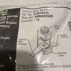EATON FCWTK225 CONTROL WIRE LUG TERMINAL KIT, F-FRAME, 225A (12 PACK), New