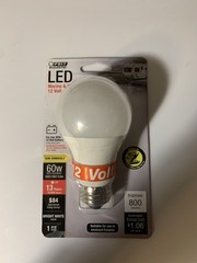 LED Light Bulb,Marine & RV,A19,Warm White,800 Lumens,10.5-Watts -BPOM60/930CA/LE