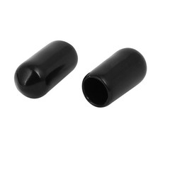 6.5mm Inner Dia Rubber Hose End Cap Screw Thread Protector Cover Black 100pcs